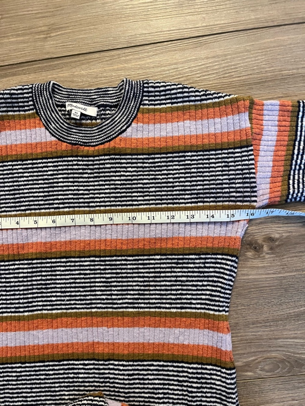 Madewell Striped Three-Quarter-Sleeve Sweater MIDI Dress Women’s XS - Picture 10 of 11